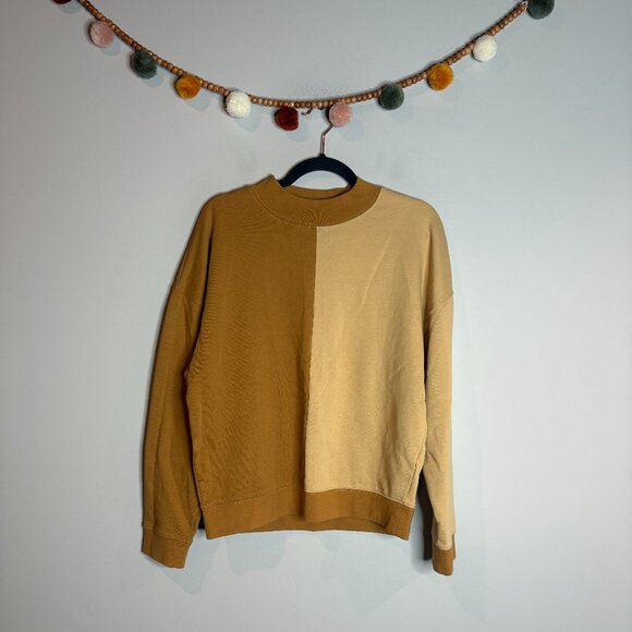 Madewell Cotton Studio Mockneck Sweatshirt in Colorblock - Picture 2 of 6